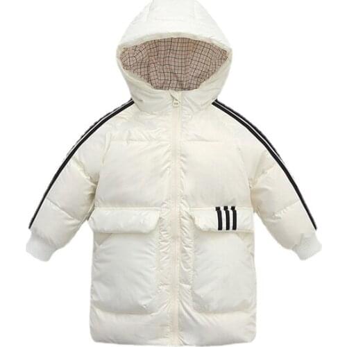 Girls Boys Winter Shinning Long Down Baby Kids Children Thick Warm Real Hooded Coat Outer Wear Winter Coat for Baby Girl