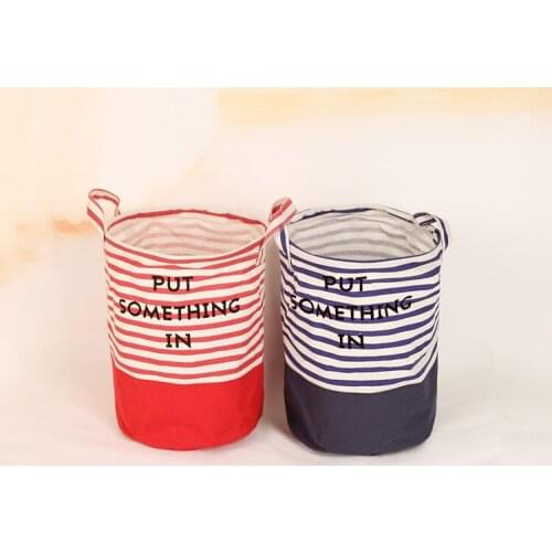 1PC Multifunction Storage Basket Cute Cartoon Pattern Cotton Linen Storage Basket Laundry Storage Basket Toy Box OK 0544