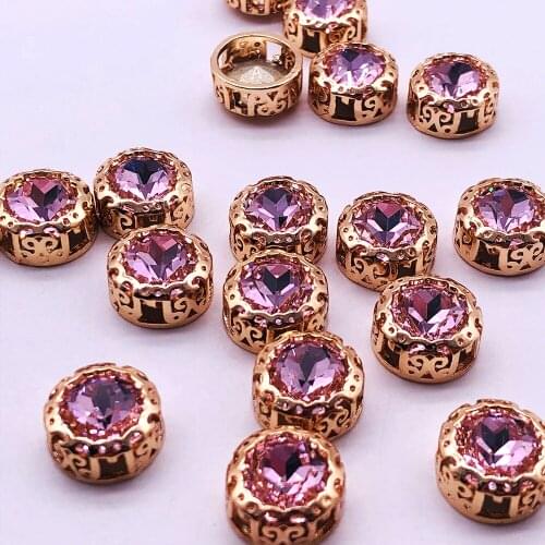 10mm Sewing glass crystals Button and ornaments charms Button jewelry round beads with holes for needlework accessories decorati