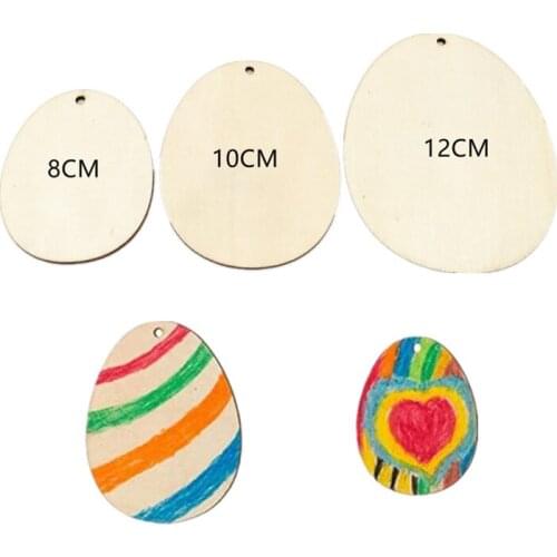 10pcs Happy Easter Eggs Wood Easter Decoration Home/Garden Decor Colorful Eggs Kids Gift Easter Party Favors Supplies