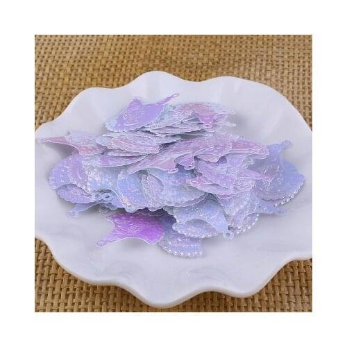 200pcs 24*26mm Sequin Pendant Flat Paillettes Sewing Craft DIY Accessory Head Portraits White Belly Dance Scarf Coins