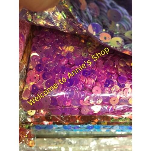 40g/lot 6mm Flat Round Sequins With Middle Hole For Craft Golden Plating Shining DIY Accessories Dark Pink