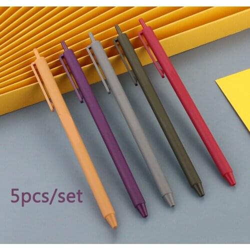 5Pcs/Set Retro Pure Neutral Pen Advertising Pen Kawaii Pens Custom Logo Kids Gift Ballpoint Pen Signature Pen School Office