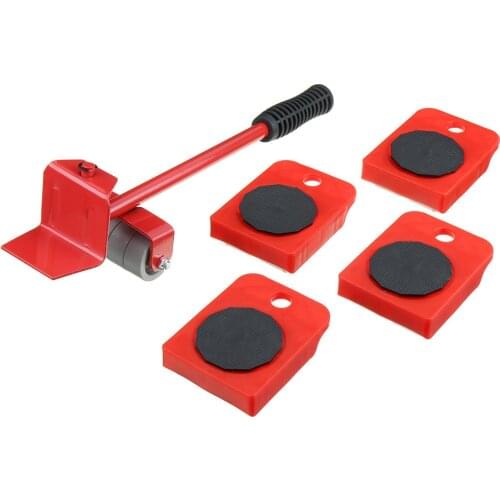 5Pcs Red Furniture Mover Heavy Duty Lifter Mover Transport Set Furniture Roller Tool