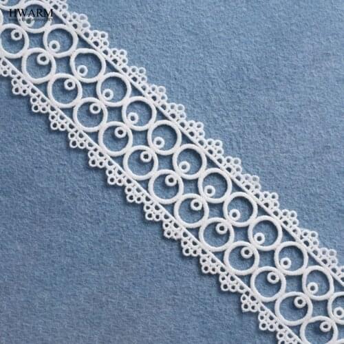 5yard 5.5cm lace fabric trim ribbon weddding decoration for home garment accessories Milk silk water-soluble embroidery lace