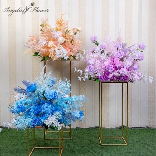 50CM 3D flower ball silk reed pompom plants artificial flower wedding backdrop wall scene party birthday table centerpiece decor
