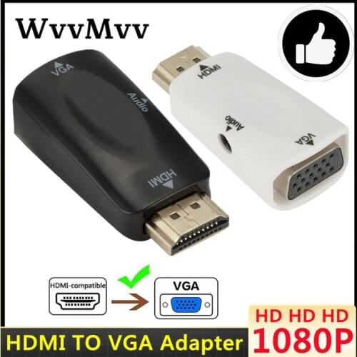 HDMI-compatible Male to VGA Female Adapter Audio Cable Converter FHD 480P 1080P 720P PC Laptop TV Box Computer Display Projector