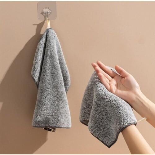 Bamboo Charcoal Towel Fine Fiber Dish Cloth Thickened With Oil Absorbing Water Clean Hands Scouring Pad Kitchen Cleaning Tools