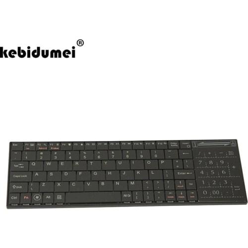 Kebidumei 2.4Ghz Wireless Keyboard with RF Numeric Keypad Built-in Touchpad USB Receiver For Windows/ iOS/ Android / Linux