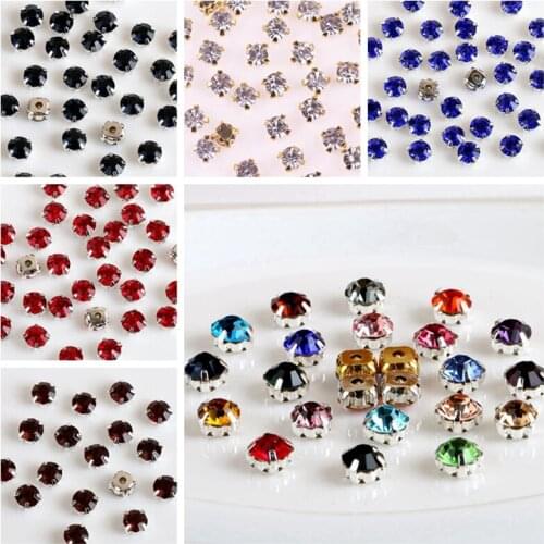 100 Pcs Shiny Crystal Rhinestones For Sewing Decor DIY Rhinestones Flatback Glass Strass Crystal For Wedding Dress Accessories