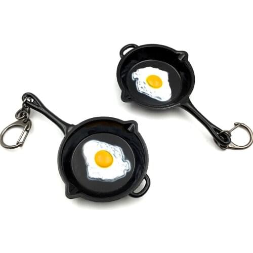 10 pieces/lot New Arrival Game Keychain Frying Pan Keychain Egg Pans keychain High Quality Alloy Key Holders For Souvenirs