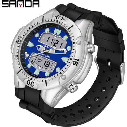 SANDA Casual Style Mens Quartz Watch Military Sports Watches Top Luxury 50M Waterproof Shock Watch Male Clock relogio masculino