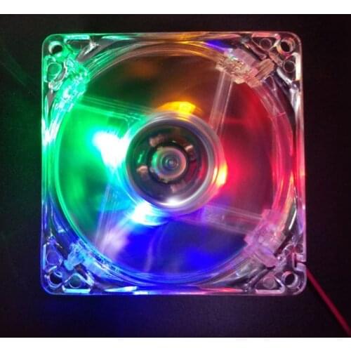 1PC 8cm Double Aperture Multi-colored Silent LED Computer Case PC Cooling Fan 12V Cooling Fan