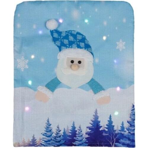 Merry Christmas Chair Cover Luminous LED Light Chair Back Cover Xmas Christmas Decorations for Home