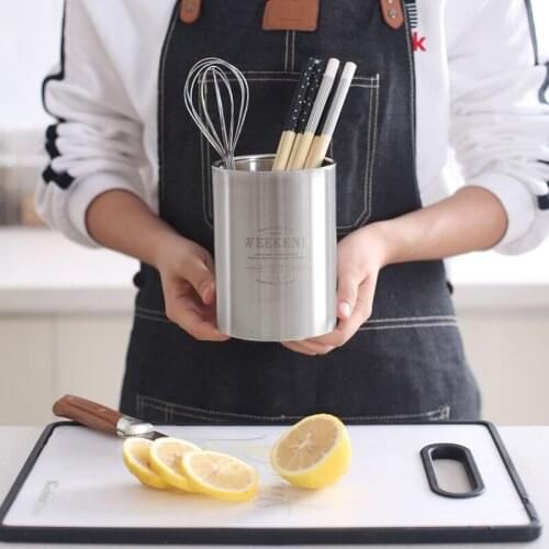 Kitchen Tableware Storage Tube Racks Holder Stainless Steel Drainer Forks Spoon Shovel Cage Shelf Household Organizers Tools