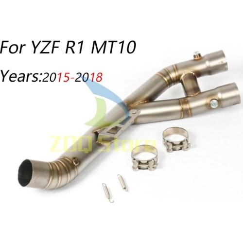 Motorcycle Exhaust Muffler 60mm Middle Link Pipe Connect Tube Motorbike Parts Slip-on Mid For YZF R1 MT10 2015 2016 2017 2018