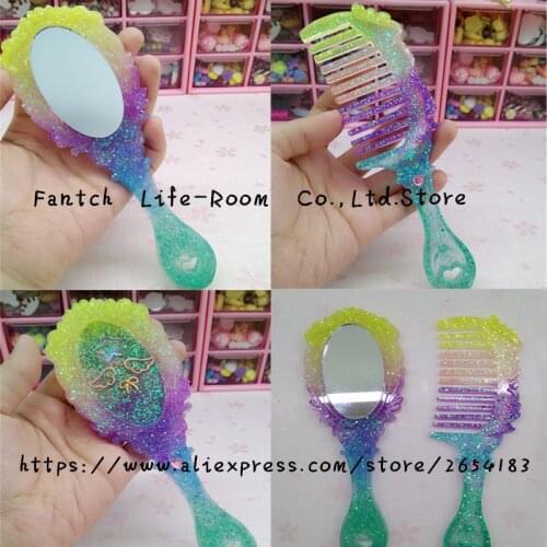 Hot DIY Mirror and Comb Smooth Silicone Mold Drops of Glue Cake Moulds For Accessories Liquid Chocolate Baking Tool