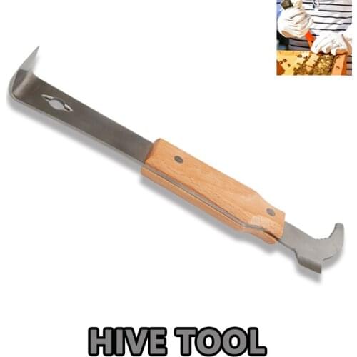 Beekeeping Tools Multi-function J - type Wooden Handle Hive Tool HDHT-001