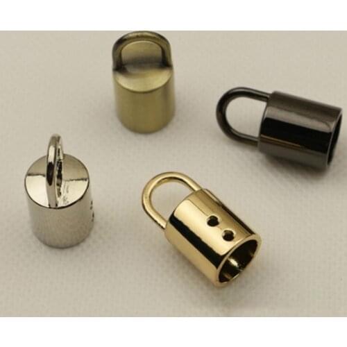 2pcs Tassel Caps Leather Cord End Crimp Bead Lobster Clasps Connectors For DIY Shoulder Bags women bag metal Bag accessories