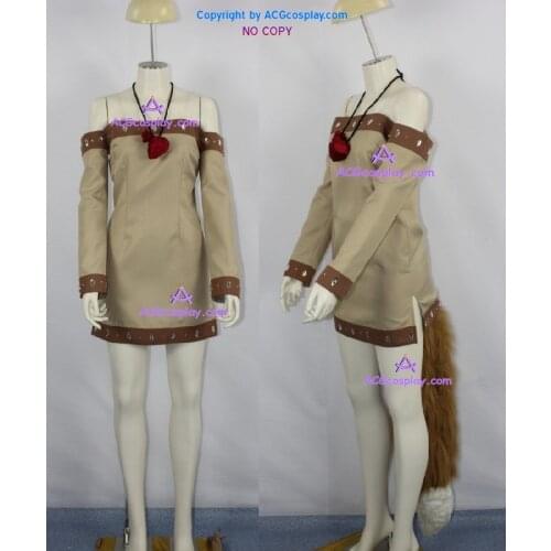 Spice and Wolf Holo cosplay costume include the big fur tail and hair accessory ACGcosplay