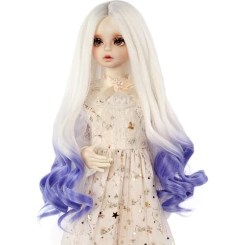 Muziwig BJD SD Doll Hair Wigs for 1/3 Doll Purple Doll Wig High Temperature Fiber Gradient Color Long Curly doll hair