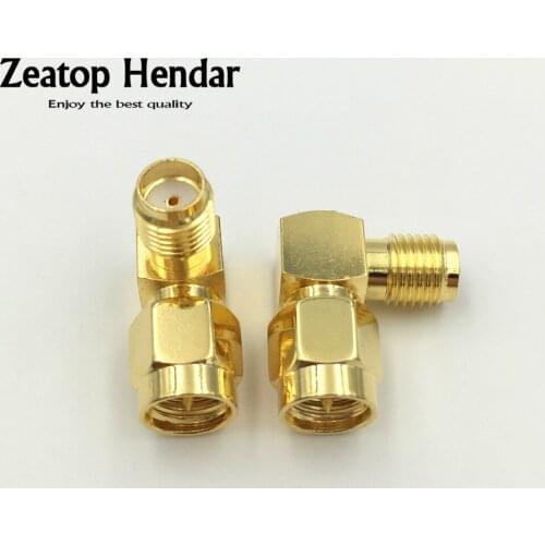 10Pcs Brass RF Connector SMA Male Plug to Female Jack RF Coaxial Aadapter Connector Right Angle Type