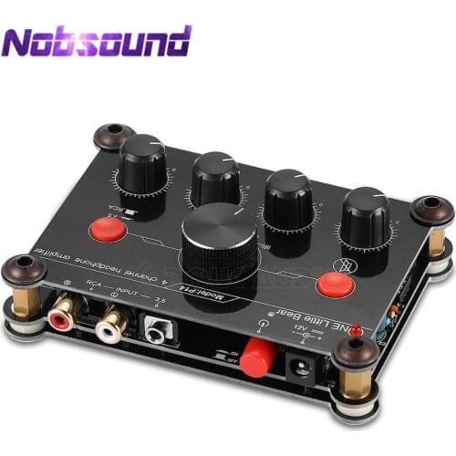 Little Bear P14 Mini Ultra-Compact 4-Channel Stereo Headphone Amp Studiophile Amplifier Black & Red