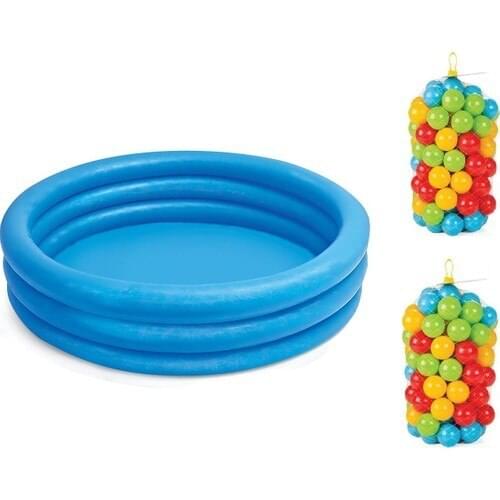 Blue Pool 114 X25 cm Pilsan Paddling Pool Balls 200 Pcs 6 cm Pool Game Set