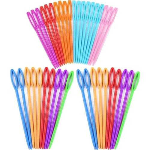 Nonvor 40 PCS Mixed Color Large Eye Plastic Lacing Needles Safety Learning Needles Children DIY Sweater Weaving Tools Accessory