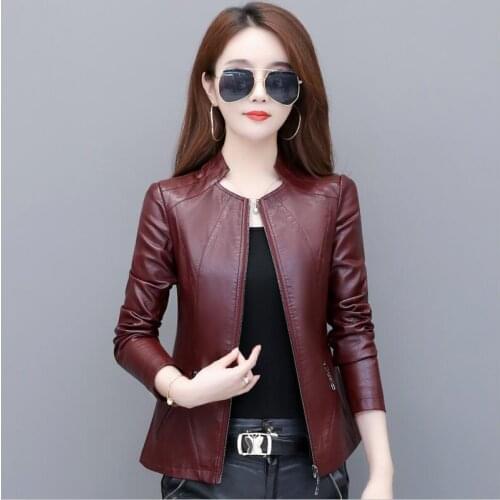 New Plus Size M-4XL Leather Jacket Women Leather Coat 2020 Fashion Womens Leather Jacket Short Motorcycle Coat Female Jacket