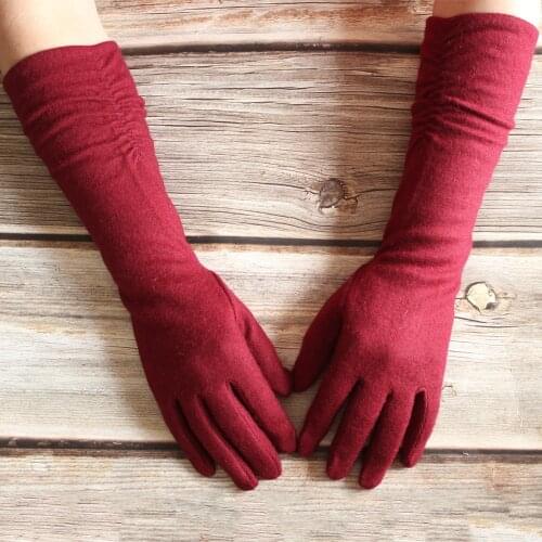 New Women Cashmere Gloves Long Colour Knitted Elastic Fashion Warm Winter Gloves Bickmods