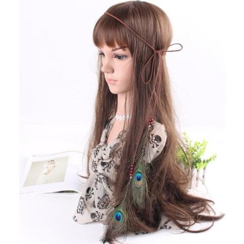 New Women Feathers Hair Band Fashion Bohemian Indian Headband Hair Accessories Party Gift A5009