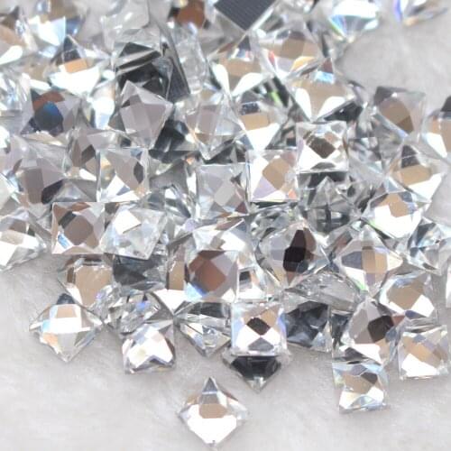 Clearance sale 6mm Clear Crystal 200PCS Square Shape Hot Fix Rhinestones Strass Crystal Rhinestones Trim for Dresses Bags