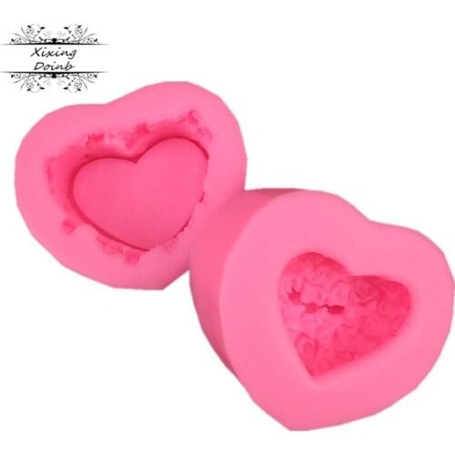 2Pcs DIY love jewelry box jewelry box shape silicone mold chocolate fudge mold clay mold cake decoration tools