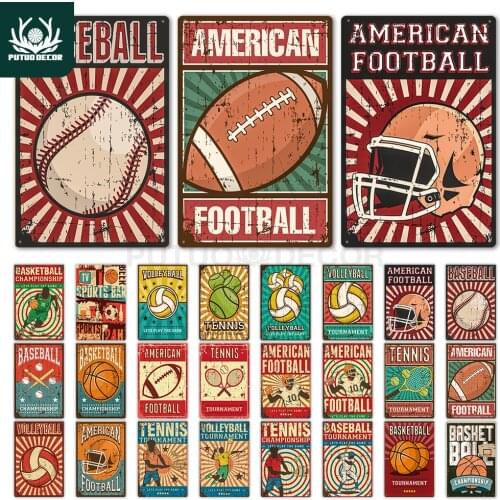 Ball Vintage Metal Poster Plaque Tin Sign Retro Wall Decor Man Cave Gym Living Room Home Decorative