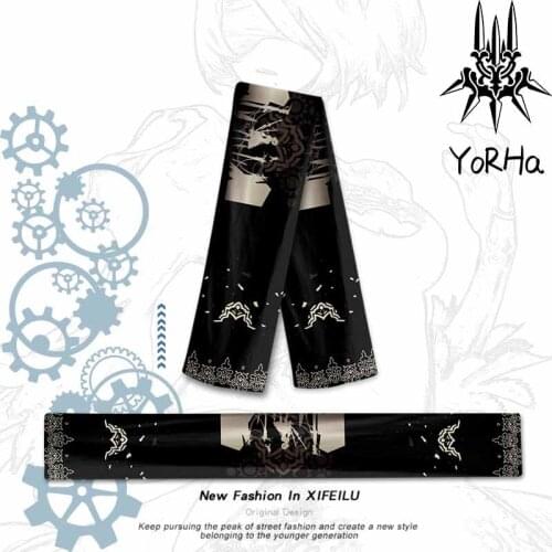 Anime NieR:Automata YoRHa No.2 Type B Warm Scarf Neckerchief Cosplay Autumn Winter Unisex Student Cartoon Scarves Xmas Gifts