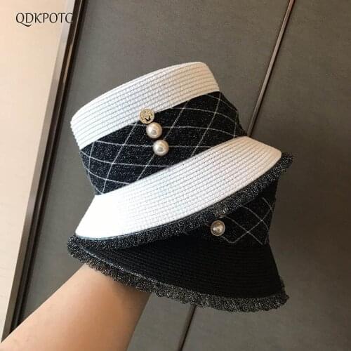 2021 Cap New Spring Summer Women Straw Tassel Sun Hats Simplicity Fashion Lady Buttons Sun Protection Shading Bucket Hat QDKPOTC