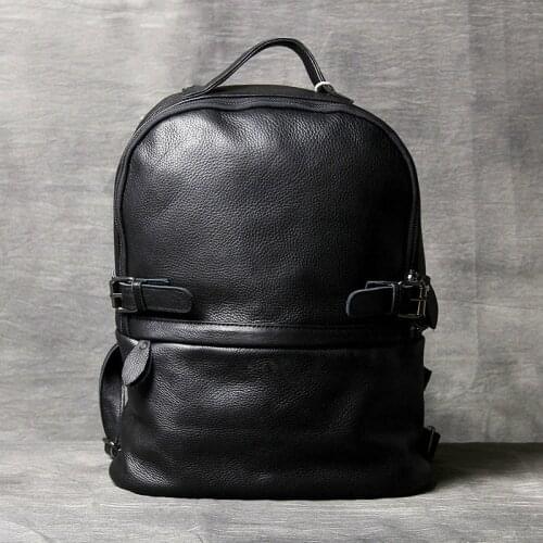 Vintage Oxhide Top Layer Cow Leather Shoulder Bag Handmade Corium Leather Backpack Cowhide Mens Computer Bag