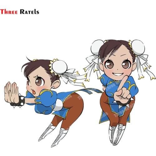 Three Ratels B450 Funny Anime Chun li Chibi Stickers For GIrls Personalized Creative Scratch Decals
