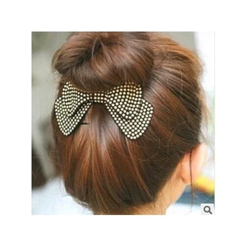 Fashion Womens Crystal Butterfly Hairpin Vintage Rhinestone Flower Hair Pin Barrette Hair Clip Hair Styling Accessories