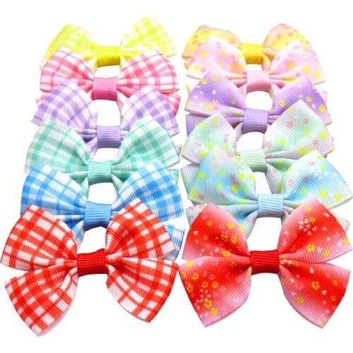 1PCS Cute Flowers Grid Grosgrain Ribbon Bow Elastic Hair Bands Hairpins 2020 Scrunchie Korean Hair Accessories For Baby Girl