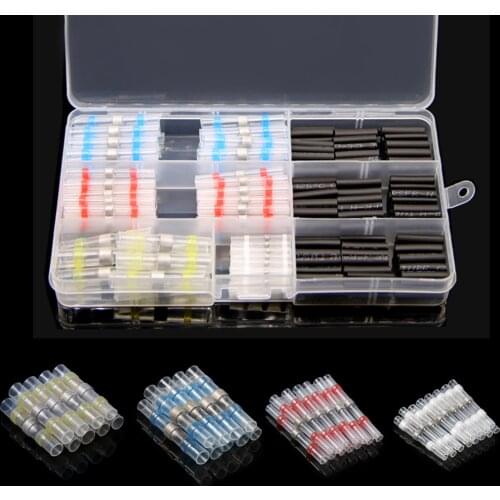250PCS Assorted Solder Seal Sleeve Heat Shrink Tubing Fast Butt Connectors Waterproof Wire Splice Connectors 0.25-6.0mm2