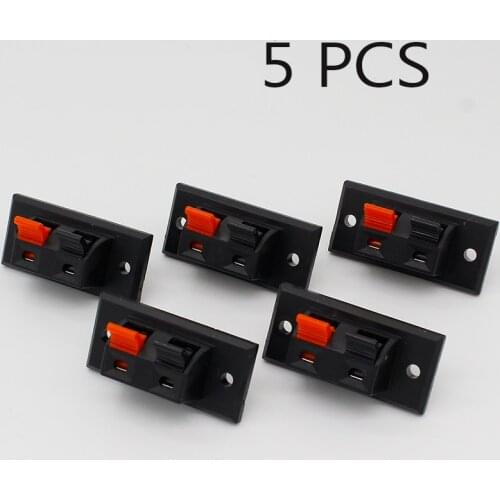 5 Pcs 2 Positions Connector Terminal Push in Jack Spring Load Audio Speaker Terminals