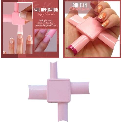 Easy French Nail Applicator Smiling Line Fingers Toes Manicure Nail Art Tools French Nail Tip Applicator Trimmer Guide