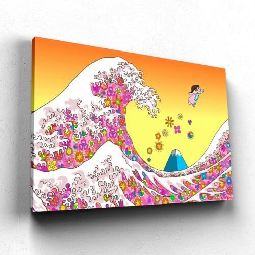 The Great Wave off Kanagawa Japanese Art Posters and Prints Canvas Wall Art Cartoon Canvas Picture for Living Room Home Decor