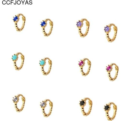 CCFJOYAS 7mm 925 Sterling Silver Small Hoop Earring for Women Small Circle Round Earrings Women Fashion Jewelry Set Wholesale