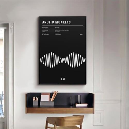 Black Arctic Monkeys AM Album Music Typography Poster and Print Wall Art Picture Canvas Painting for Teen Room Modern Home Decor