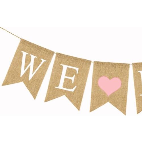 Mother Day Banner Burlap Flags Red Heart Hanging Garland Photo Prop Party Decor