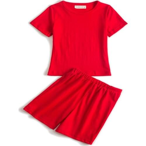 Kids clothing 100% cotton plain cute red pajamas winter with ruffle baby girl Christmas boutique home wear full sleeve pjs