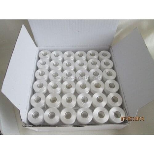 Home Brother machine 75D/2 polyester filament classic 15 A type plastic side bobbin thread with 144pcs/box with free shipping